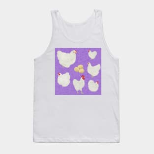 White Orpington Chickens Purple Tank Top